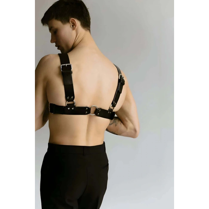 Erkek  Techno Party Aksesuar, Deri Göğüs Harness - Brfm116