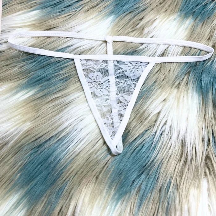 Fantazi Beyaz  Dantelli Kadın String - Tanga BC8617