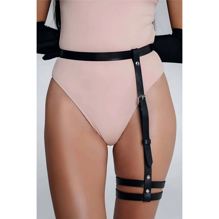 Fantazi Deri Tek Bacak Harness - Brf769