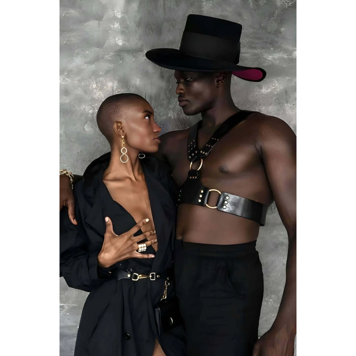 Fantazi Erkek  Deri Göğüs Harness - Brfm120