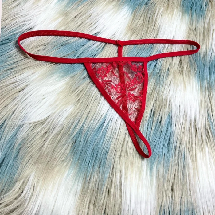 Fantazi Kırmızı Dantelli Kadın String - Tanga BC8616