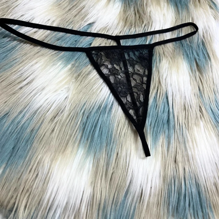 Fantazi Siyah  Dantelli Kadın String - Tanga BC8615