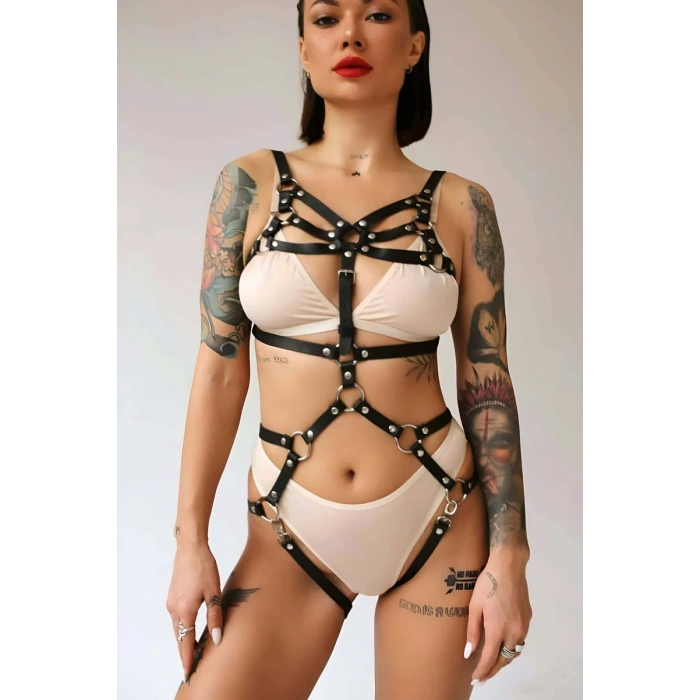 Fantezi Deri Iç Giyim Ve Kelepçe Takım - APFT724