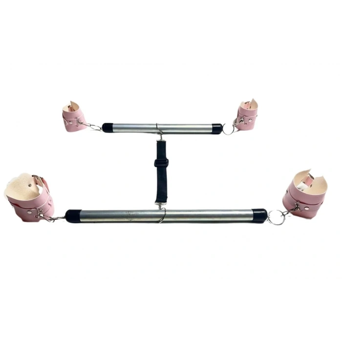 Fantezi Pembe Deri Seksi Borulu Yatak Kelepçesi