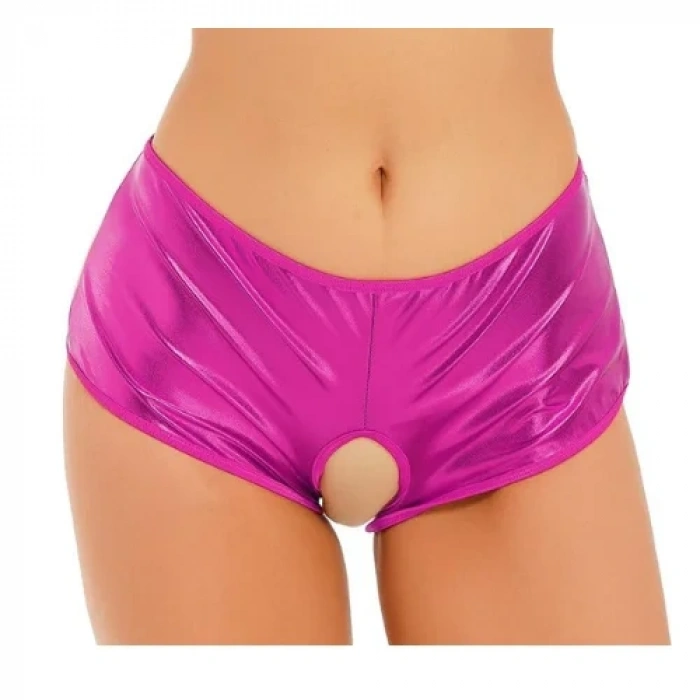 Fantezi Pembe Özel Bölgeleri Açık Parlak Külot BC0047