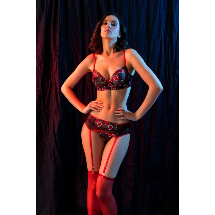 FANTEZİ TRANSPARAN SÜTYEN JARTİYER TAKIM (MGP6412)