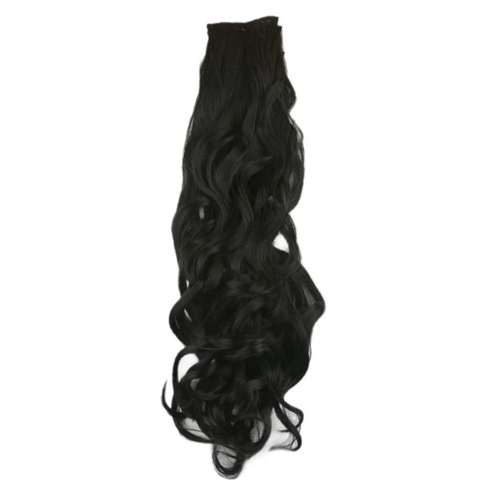 Fiber Sentetik Dalgalı 8 Parça Çıt Çıt - Siyah