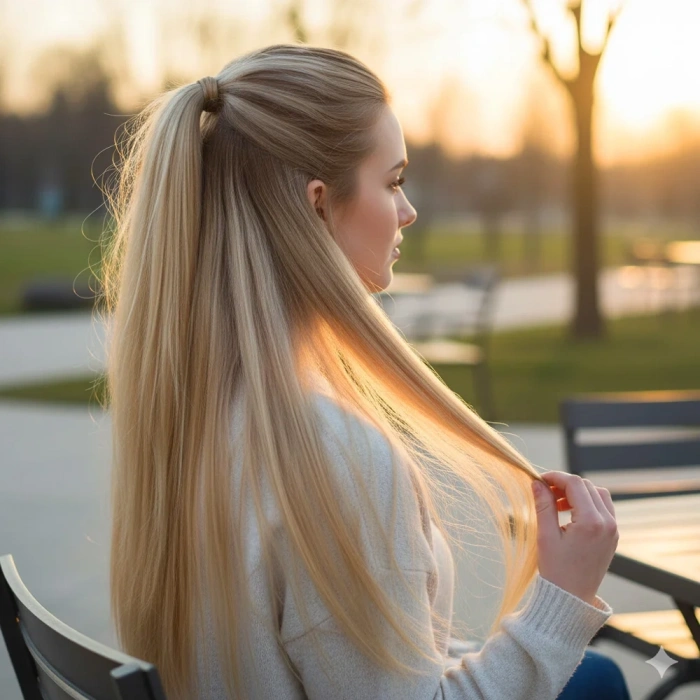 Fiber Sentetik Düz 8 Parça Çıt Çıt - Balköpüğü Beyaz Platin Röfleli