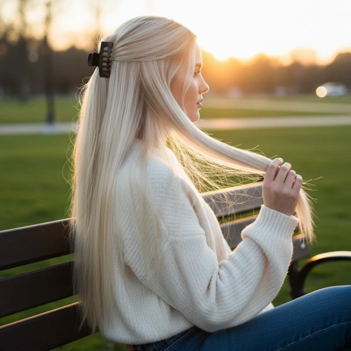 Fiber Sentetik Düz 8 Parça Çıt Çıt - Platin