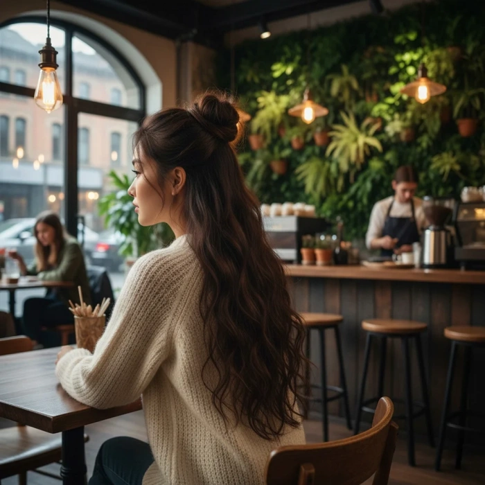 Fiber Sentetik Kabarık Dalgalı 8 Parça Çıt Çıt - Açık Kahve