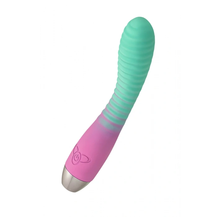 Flovetta Azalia Kavisli Başlıklı Silikon Vibratör – Mint Pembe, 20,5 cm