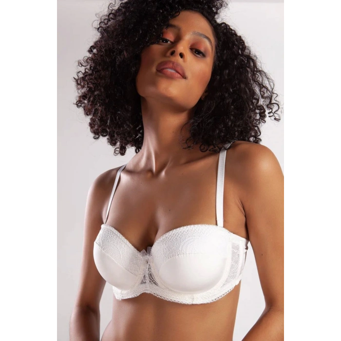 Gala Balconette Foam Cup Bra, Ekru Konforlu Ve Şık Sütyen, Strapless