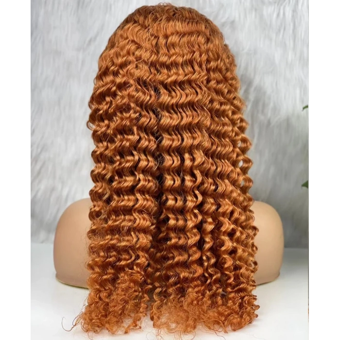 Gerçek Front Lace Tül Peruk - Afro Dalgalı - Bakır 70-75cm