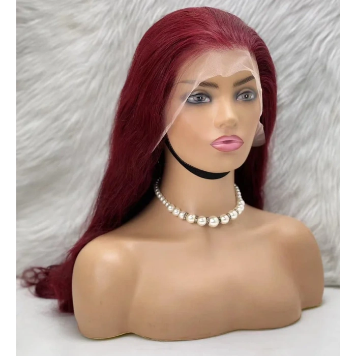 Gerçek Front Lace Tül Peruk - Dalgalı - Koyu Kızıl 70-75cm