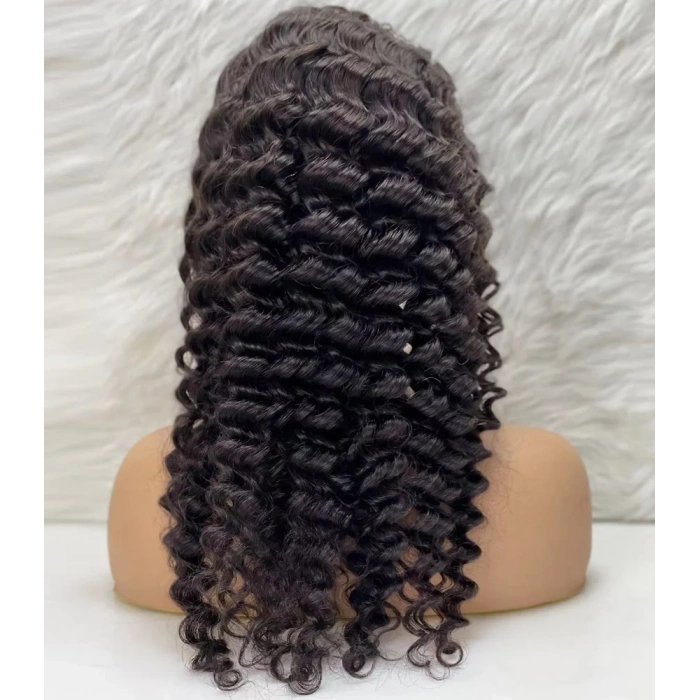 Gerçek Front Lace Tül Peruk - Derin Dalgalı - Doğal 60-65cm