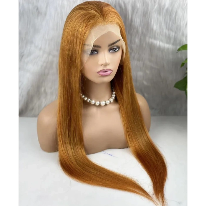 Gerçek Front Lace Tül Peruk - Düz - Bakır 70-75cm