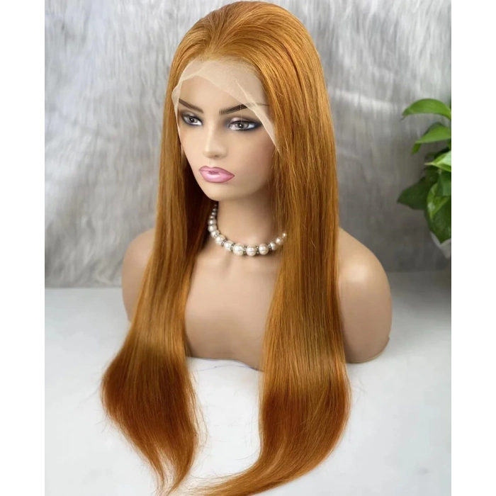 Gerçek Front Lace Tül Peruk - Düz - Bakır 70-75cm