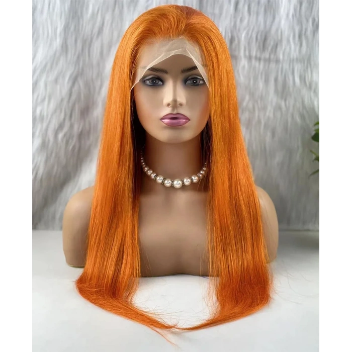 Gerçek Front Lace Tül Peruk - Düz - Canlı Bakır 70-75cm