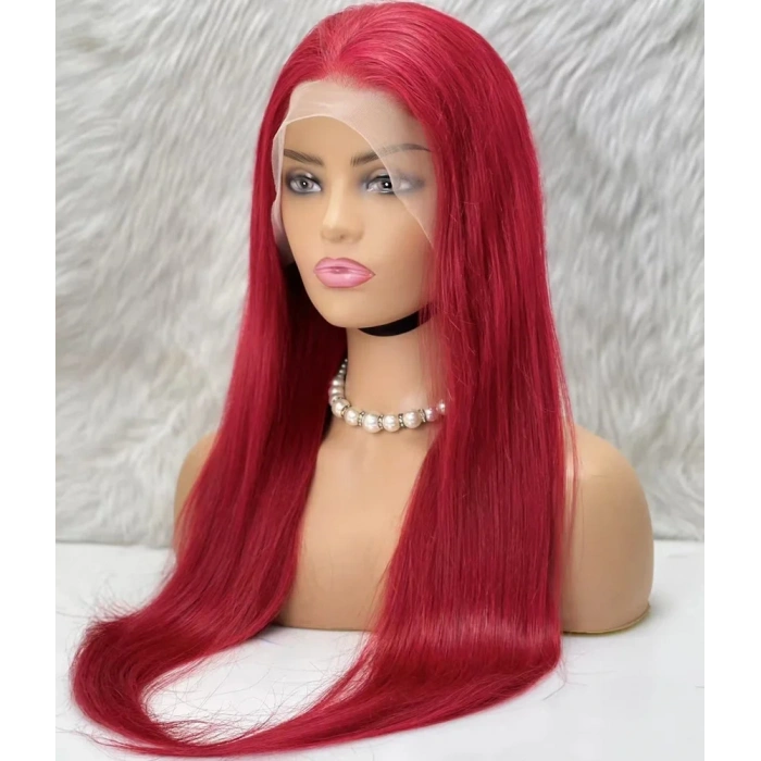 Gerçek Front Lace Tül Peruk - Düz - Kızıl 70-75cm
