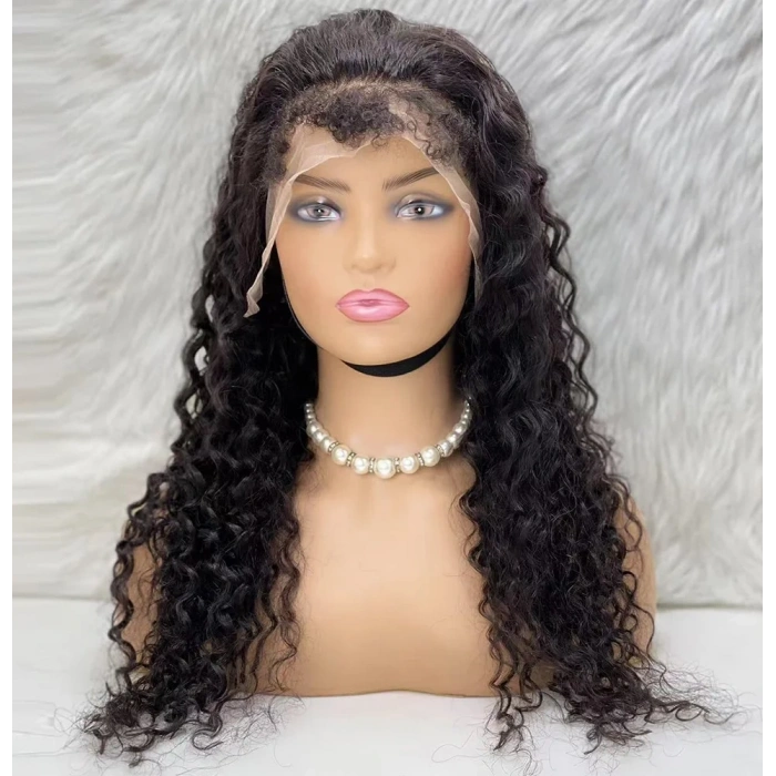 Gerçek Front Lace Tül Peruk - Kabarık Afro - Doğal 65-70cm