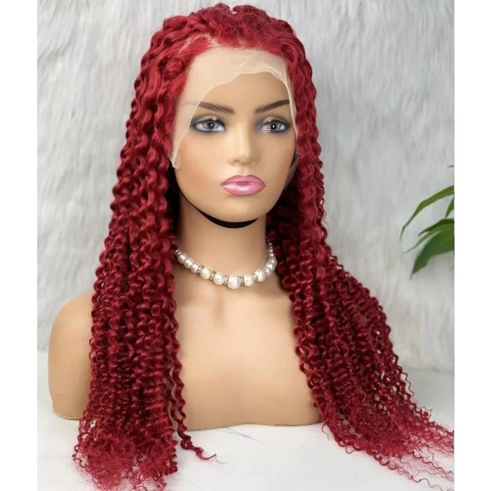 Gerçek Front Lace Tül Peruk - Kabarık Afro - Kızıl 70-75cm