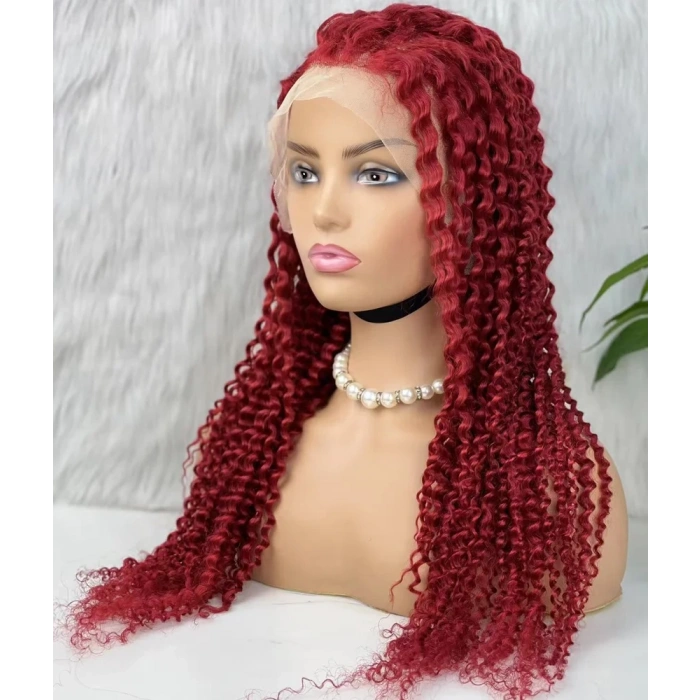 Gerçek Front Lace Tül Peruk - Kabarık Afro - Kızıl 70-75cm