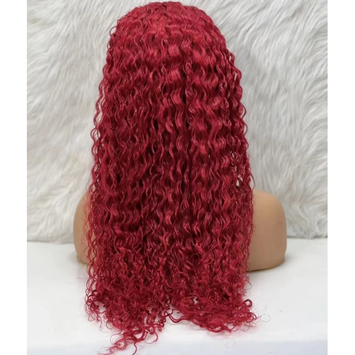 Gerçek Front Lace Tül Peruk - Su Dalgası - Kızıl 70-75cm