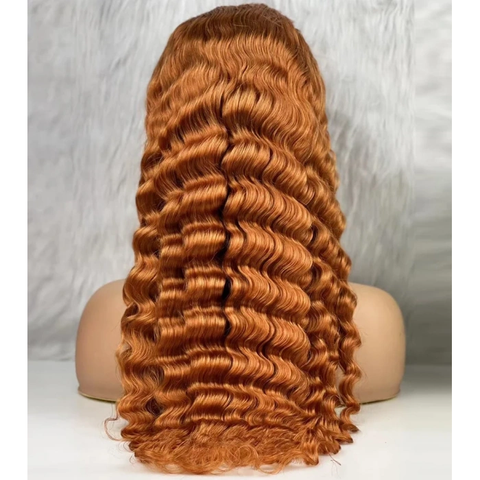 Gerçek Front Lace Tül Peruk - Yoğun Dalgalı - Bakır 70-75cm