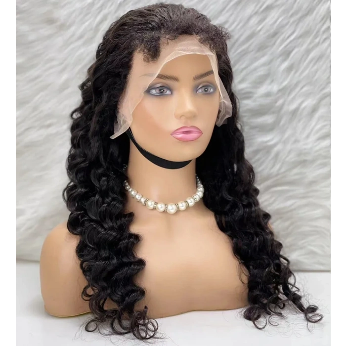 Gerçek Front Lace Tül Peruk - Yoğun Dalgalı - Doğal 65-70cm