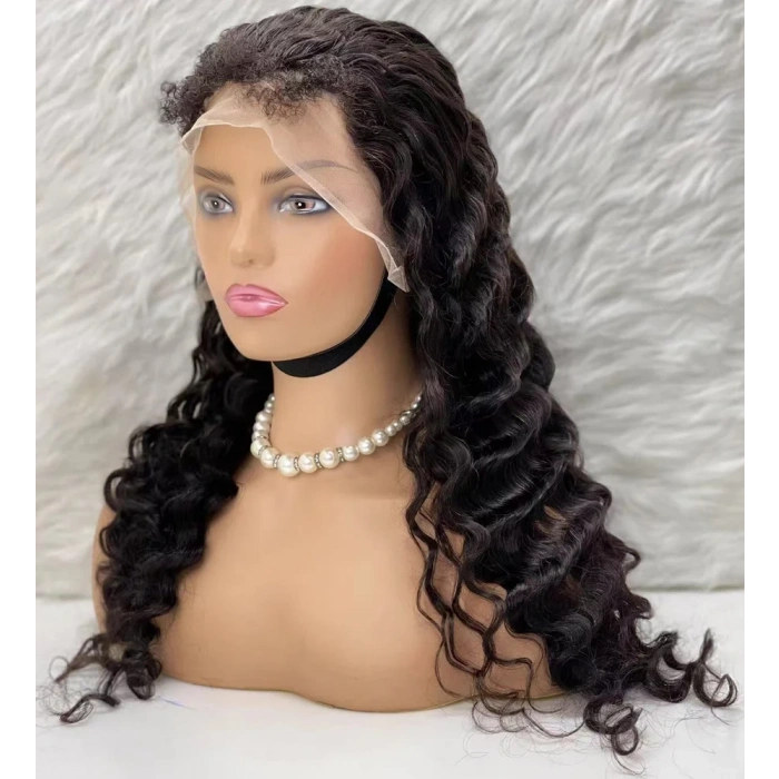 Gerçek Front Lace Tül Peruk - Yoğun Dalgalı - Doğal 65-70cm