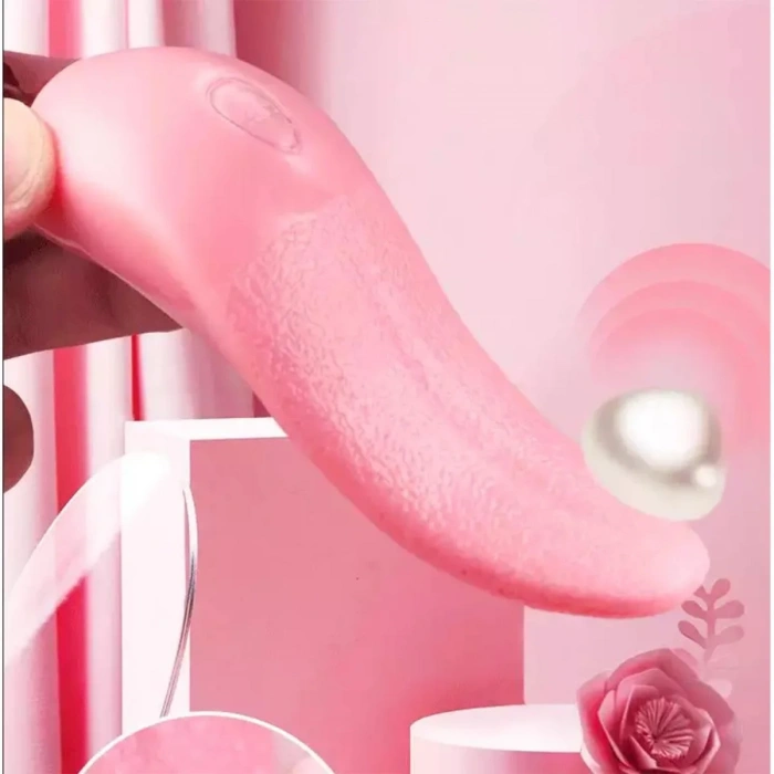 Gerçekçi Dil Vibratör Pembe