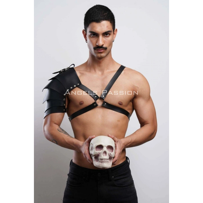 Gladyatör Harness, Tek Omuz Deri Harness, Cosplay Kostüm, Savaşçı Kostüm - Brfm154