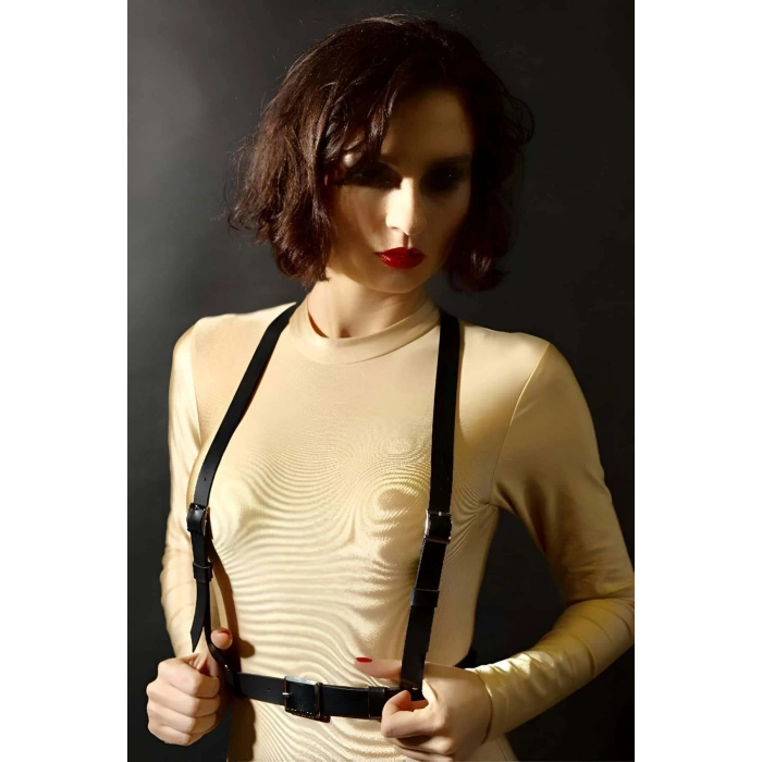 Göğüs Üzeri Deri Kemer, Şık Deri Harness Aksesuar - Brf599