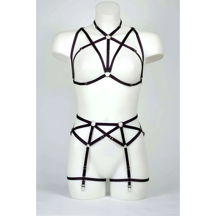 Göğüs Ve Jartiyer Kemerli Seksi Harness - Brf161