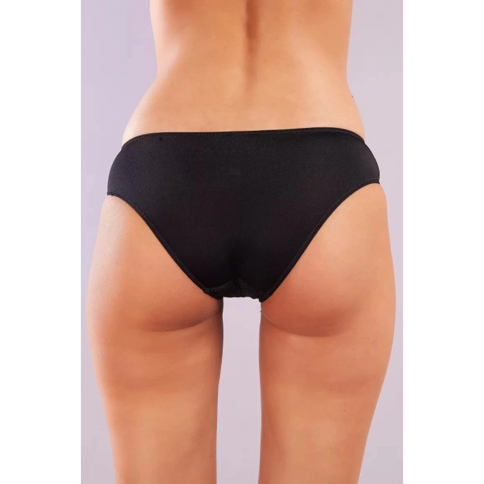 Golshan Gala Mini Slip, Kadın Dantelli Siyah Külot