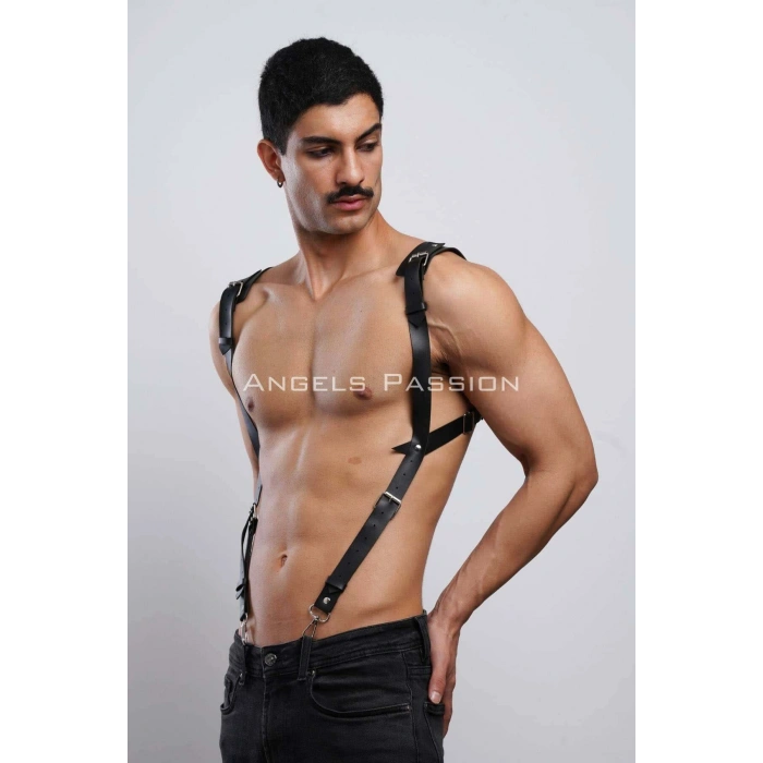 Gömlek Üzeri Erkek  Harness Aksesuar, Omuz Detaylı Deri Harness - Brfm135