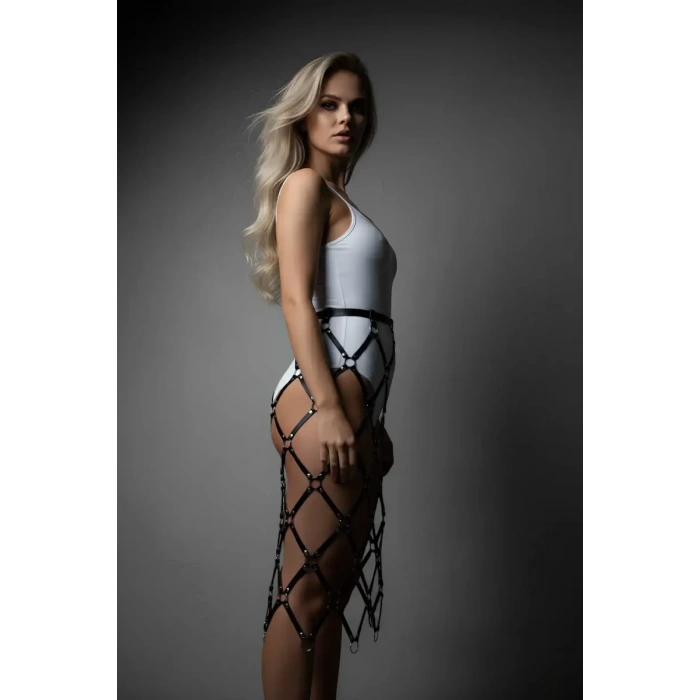 Harness Etek, Deri Örgü Harness Etek, Şık Tayt Üzeri Etek - APFT410