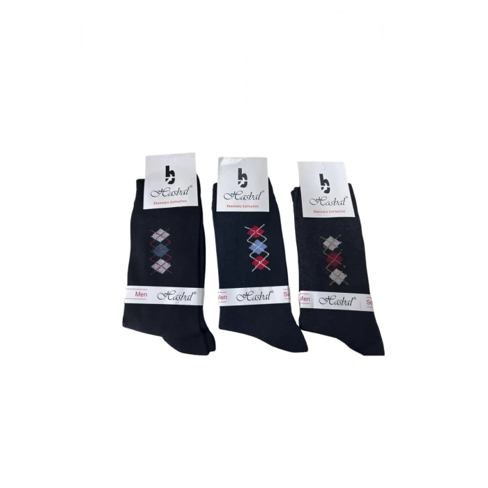 Hasbal Erkek Çorap Baklava Dilimi Desenli 12 Adet