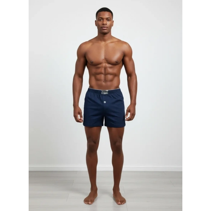 Huma One Erkek Havlu Bel Düz Boxer Battal Boy 3xl Lacivert Renk