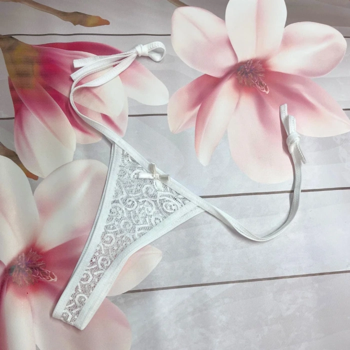 Kadın 3lü Dantelli Yandan Bağlamalı Seksi Tanga BC0054