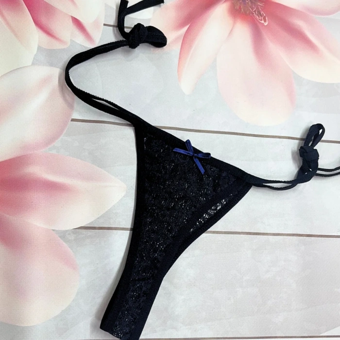 Kadın 3lü Dantelli Yandan Bağlamalı Seksi Tanga BC0054