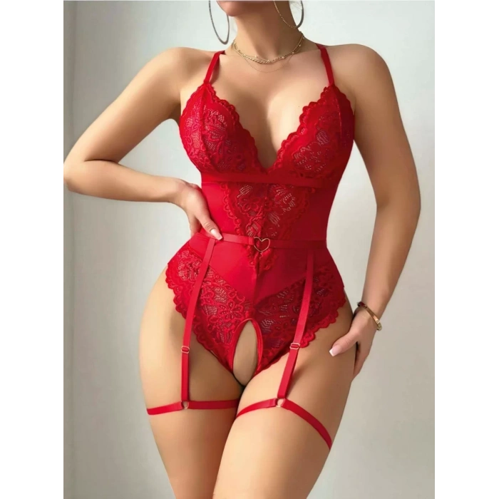 Kadın Ağı Açık Tasarım Detaylı Gecelik Kostüm