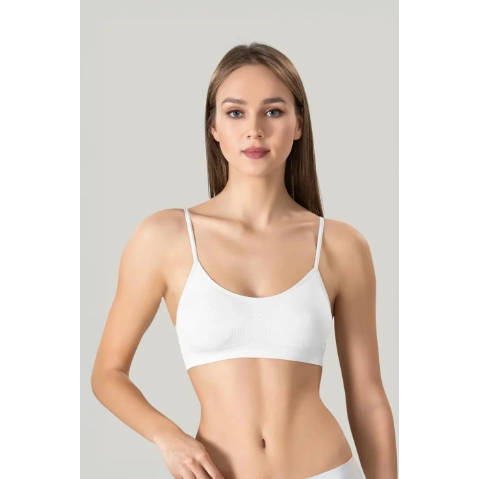 Kadın Ince Askılı Pedli Büstiyer Yarım Atlet Sütyen 3lü Set