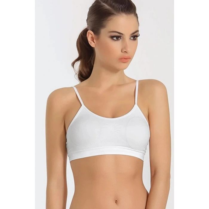 Kadın Ince Askılı Pedli Büstiyer Yarım Atlet Sütyen 3lü Set
