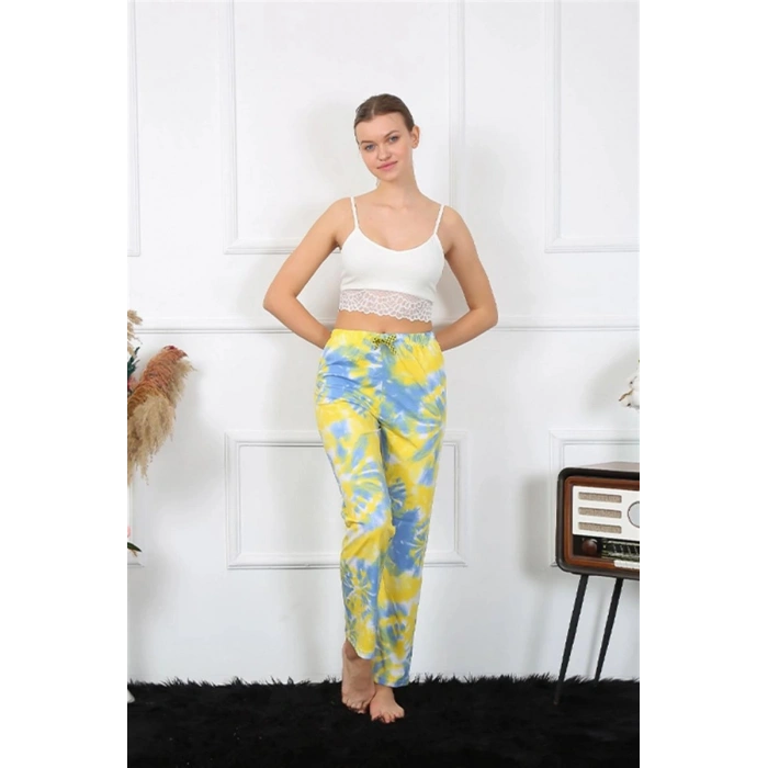 Kadın Pamuklu Alt Pijama Sarı