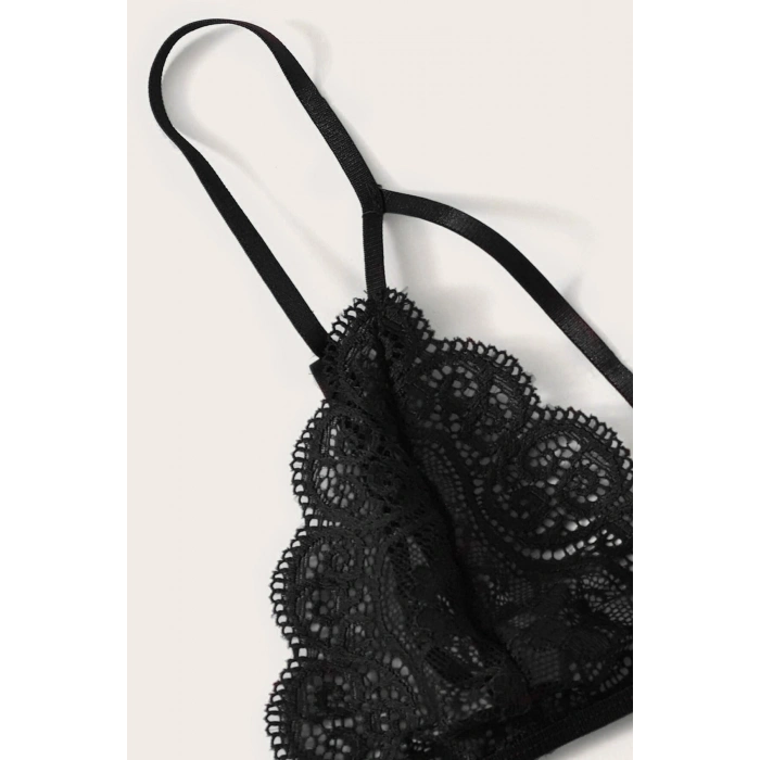 Kadın Siyah Dantel Sütyen Külot Takımı