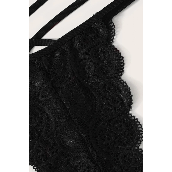 Kadın Siyah Dantel Sütyen Külot Takımı