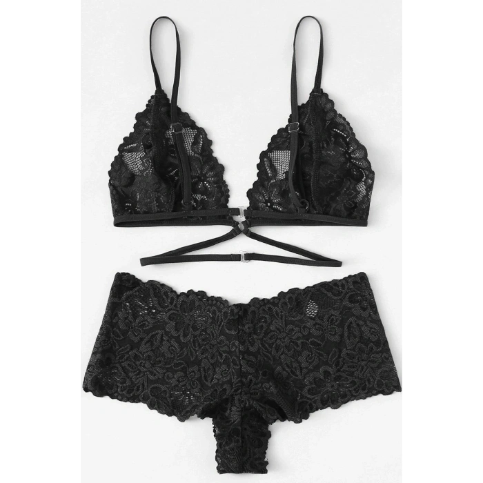 Kadın Siyah Özel Şık Sütyen Külot Takımı