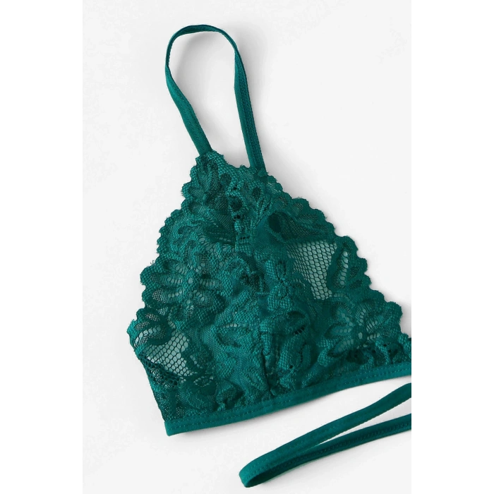 Kadın Yeşil Özel Şık Sütyen Külot Takımı