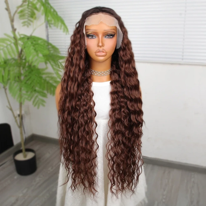 Kahve Karamel Ombreli Fiber Sentetik Tül Peruk